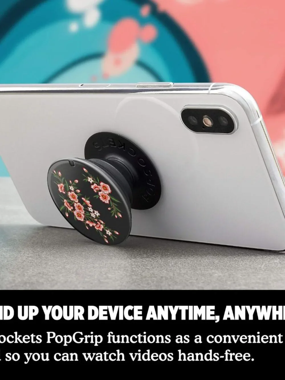 PopSockets PopMirror Pop Grip/Stand + Mirror Compact Black/Pink Blossom